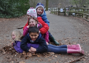 Forest Childcare pile of children