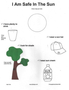 sun safety printable for childminders