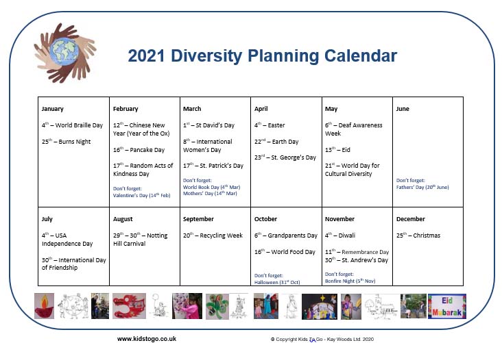 Free Printable Diversity Calendar 2024